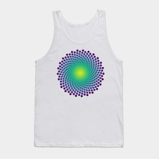 Dot Mandala | Dark Peacock Yellow Green Blue Tank Top